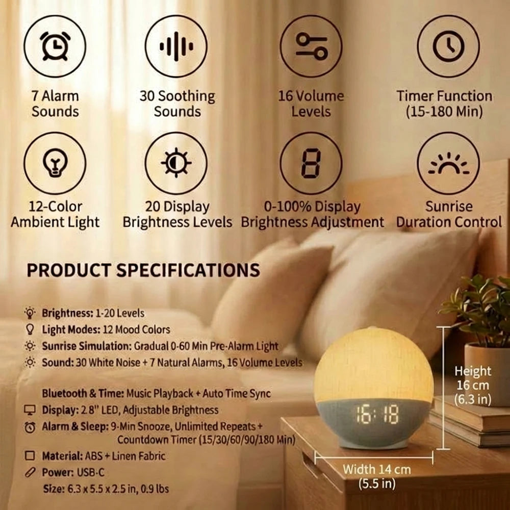 Réveil simulateur d'aube matinal 